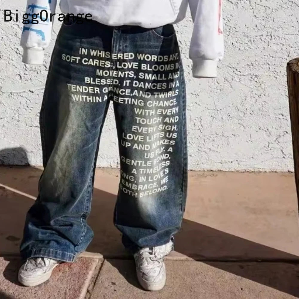 jeans with poetry for peaople,who want to look mysterious