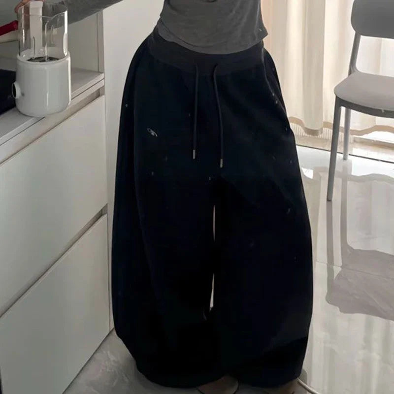 American Retro High Waist Super Wide-Leg Pants