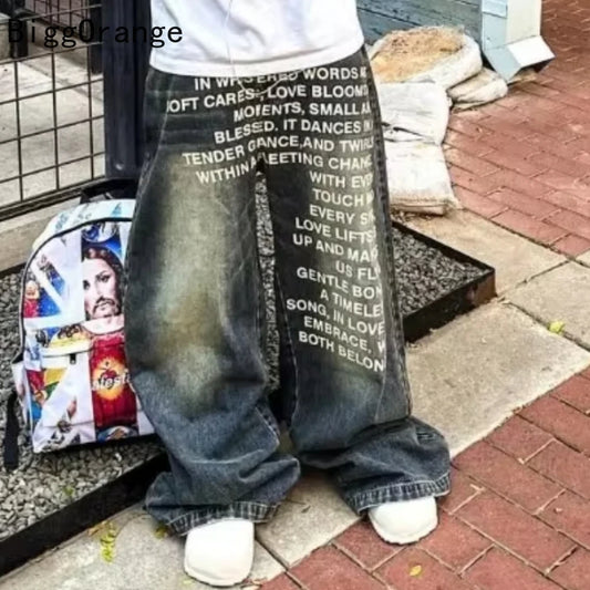 jeans with poetry for peaople,who want to look mysterious