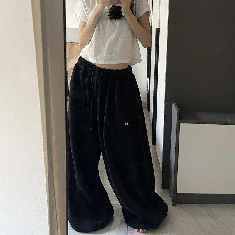 American Retro High Waist Super Wide-Leg Pants