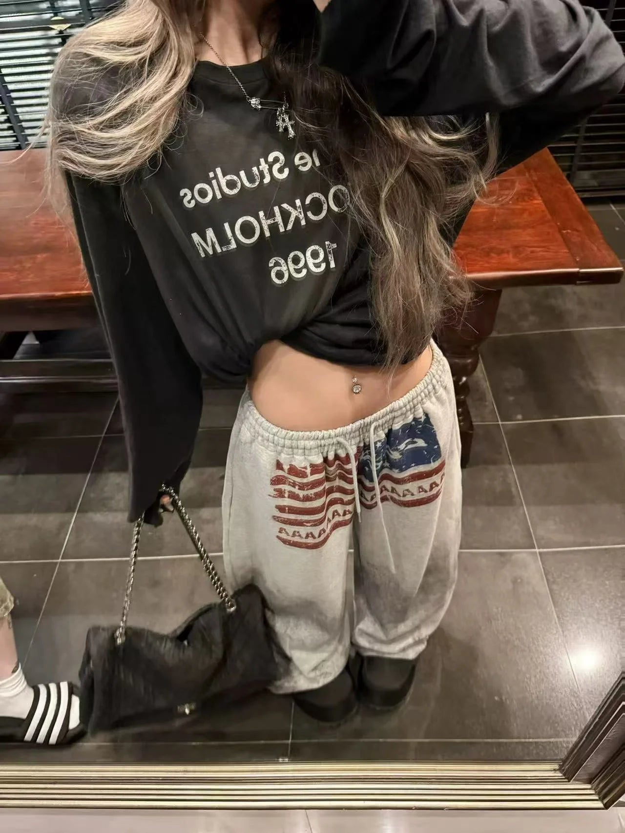 Y2K College American pants:-D