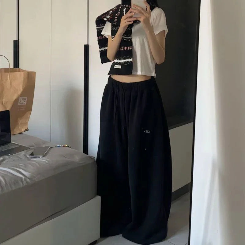 American Retro High Waist Super Wide-Leg Pants