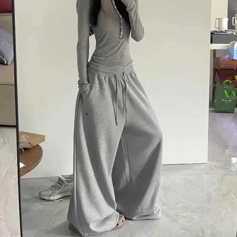 American Retro High Waist Super Wide-Leg Pants