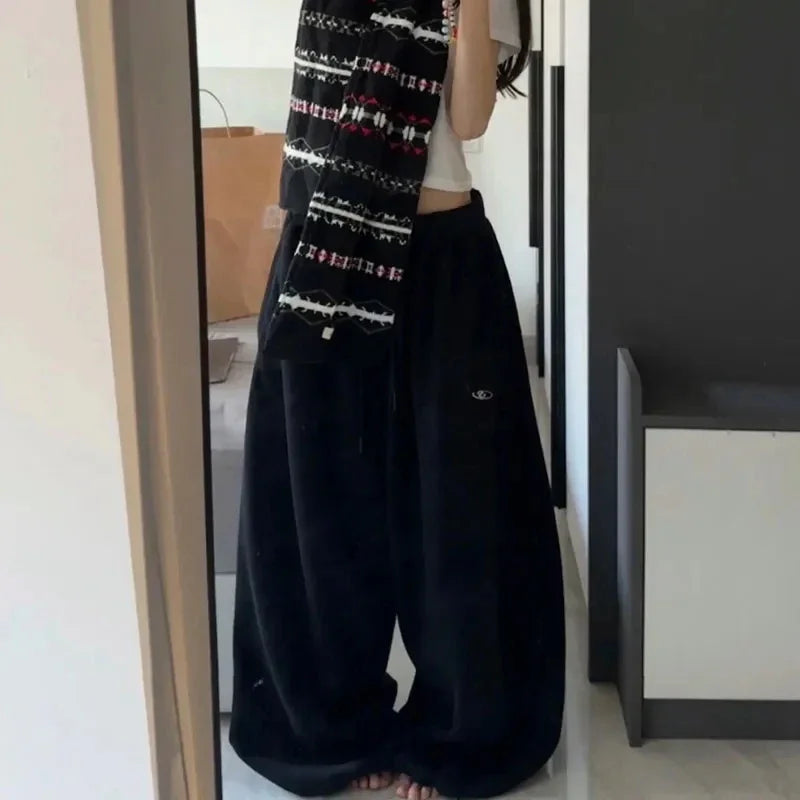 American Retro High Waist Super Wide-Leg Pants