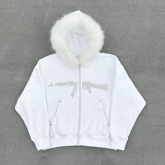 white snow hoodie(❁´◡`❁)
