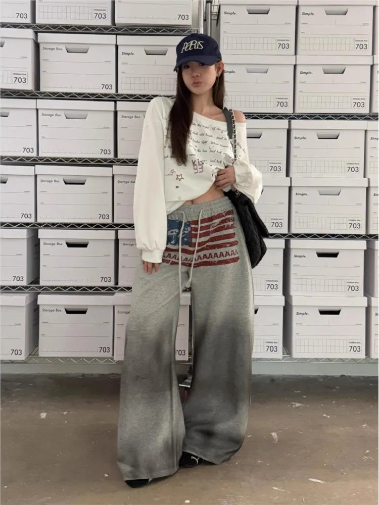 Y2K College American pants:-D