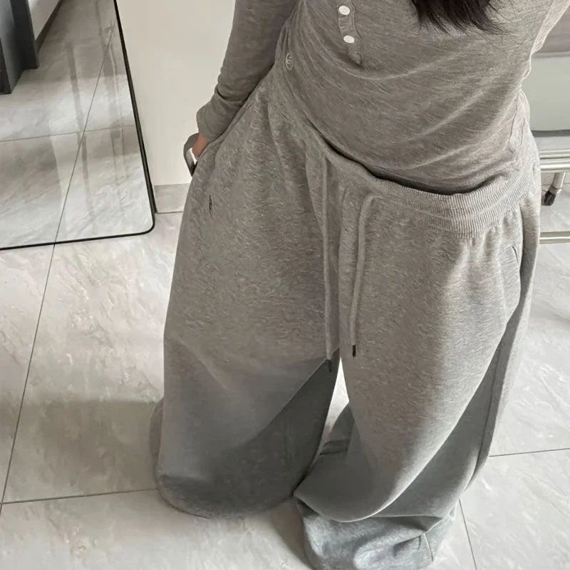 American Retro High Waist Super Wide-Leg Pants
