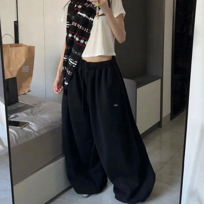 American Retro High Waist Super Wide-Leg Pants