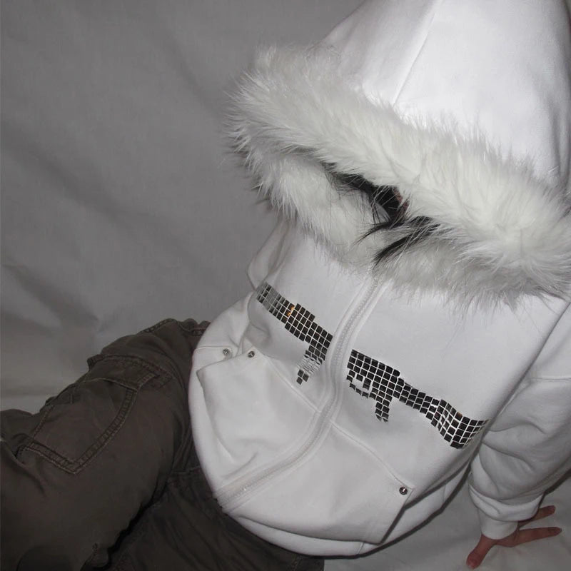 white snow hoodie(❁´◡`❁)