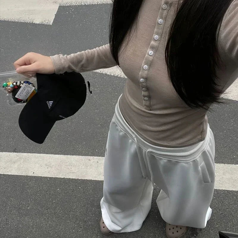 American Retro High Waist Super Wide-Leg Pants