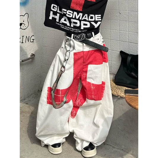 White Baggy Jeans  Japanese 2000s