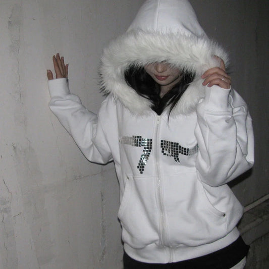 white snow hoodie(❁´◡`❁)