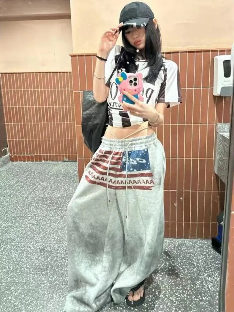 Y2K College American pants:-D