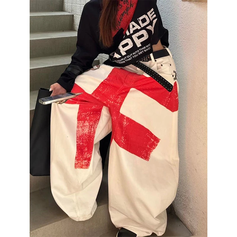 White Baggy Jeans  Japanese 2000s