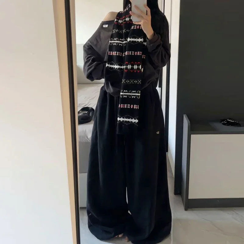 American Retro High Waist Super Wide-Leg Pants