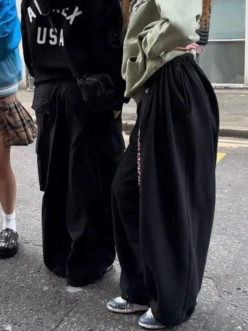 American Retro High Waist Super Wide-Leg Pants
