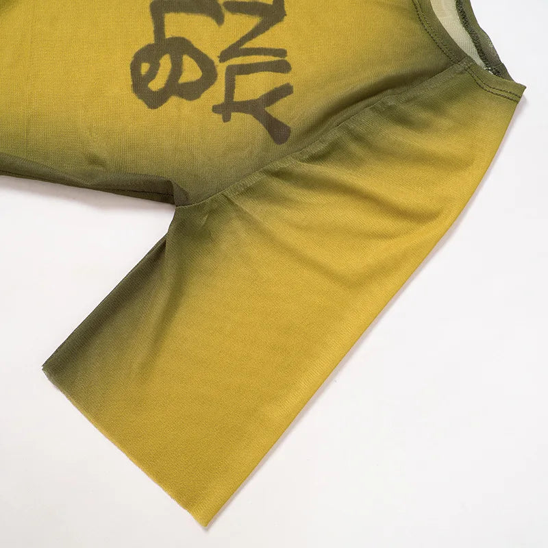 Y2K Letter Print Tops